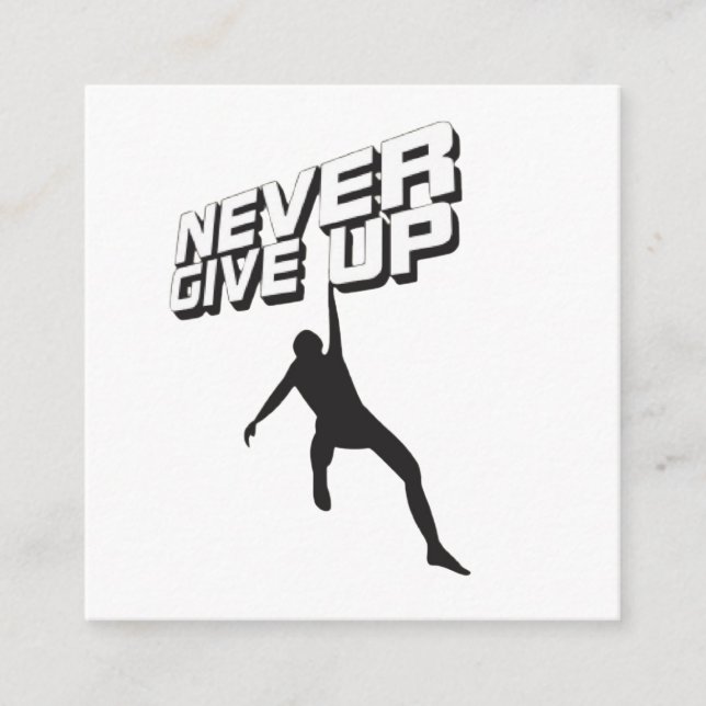 Never give up enclosure card (Front)