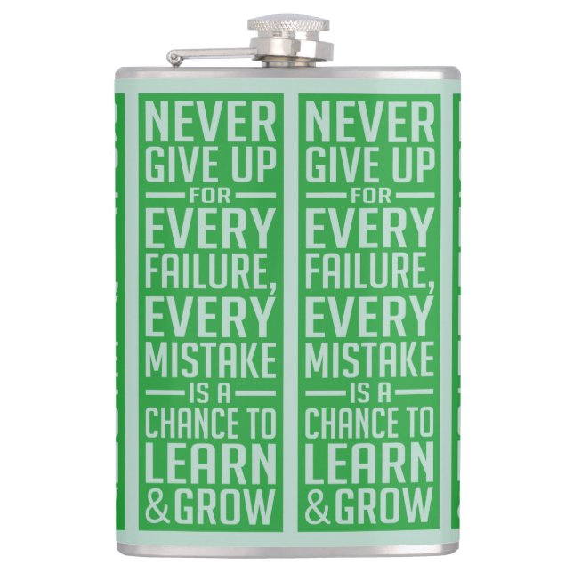 NEVER GIVE UP flask (Front)