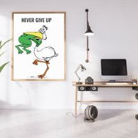 Never Give Up Frog Choking Bird