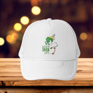 Never Give Up Frog Choking Bird Trucker Hat