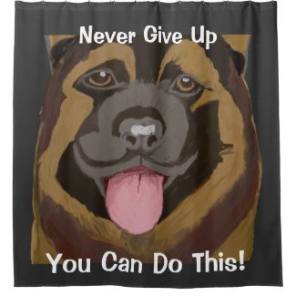 Never Give Up German Shepherd Shower Curtain