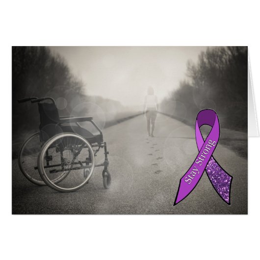 "Never Give Up" Getting out of Wheelchair Card (Front Horizontal)