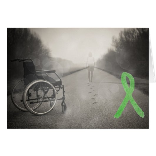 "Never Give Up" Getting out of Wheelchair Card (Front Horizontal)