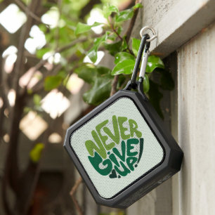 Never Give Up - Green Positive Hand Lettering Bluetooth Speaker