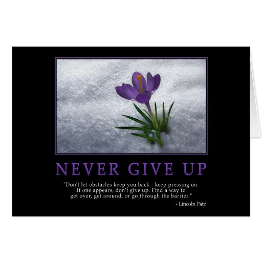 Never Give Up Greeting Card | Zazzle