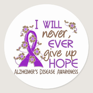 Never Give Up Hope 4 Alzheimer's Disease Classic Round Sticker