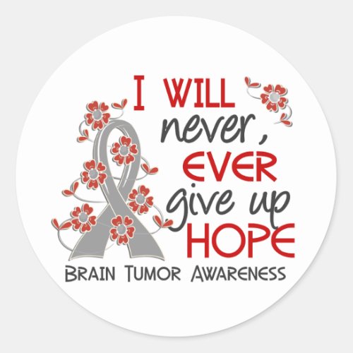 Never Give Up Hope 4 Brain Tumor Classic Round Sticker