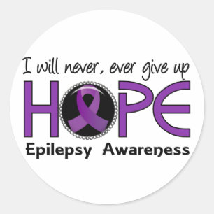 Never Give Up Hope 5 Epilepsy Classic Round Sticker