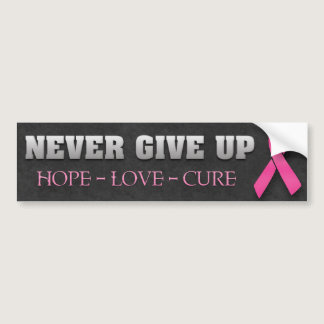 Never Give Up Hope Breast Cancer Awareness Bumper Sticker
