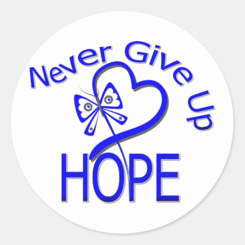Never Give Up Hope Colon Cancer Classic Round Sticker