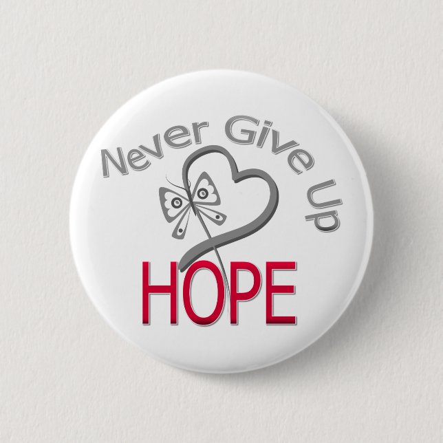 Never Give Up Hope Diabetes Pinback Button (Front)
