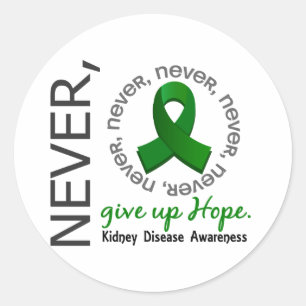 Never Give Up Hope Kidney Disease Classic Round Sticker