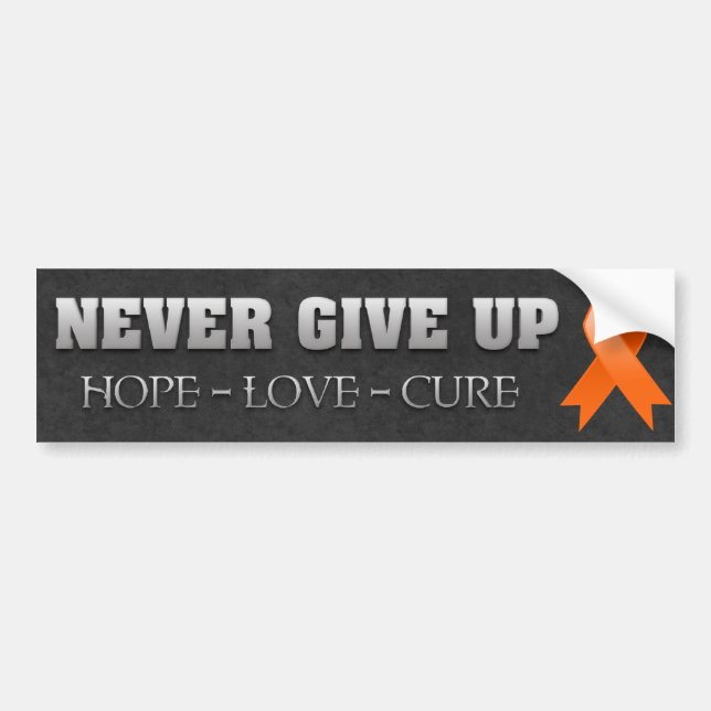 Never Give Up Hope Leukemia Awareness Bumper Sticker (Front)