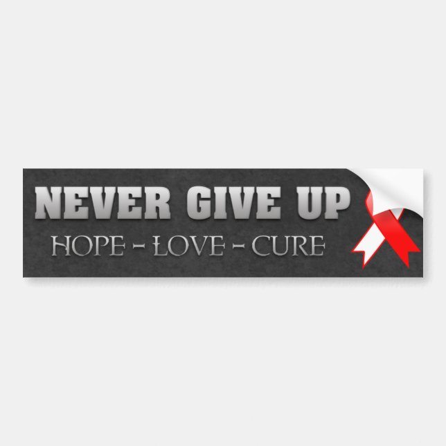 Never Give Up Hope Oral Cancer Awareness Bumper Sticker (Front)