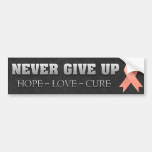 Never Give Up Hope Uterine Cancer Awareness Bumper Sticker