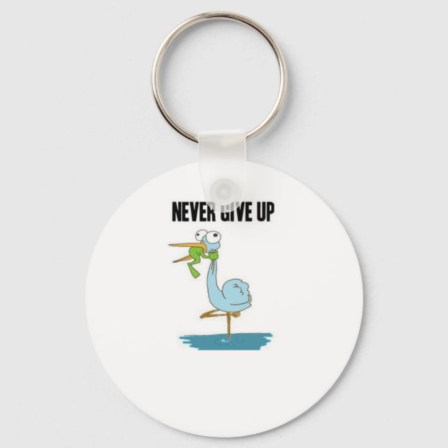 Never Give Up Insperational Design Keychain (Front)