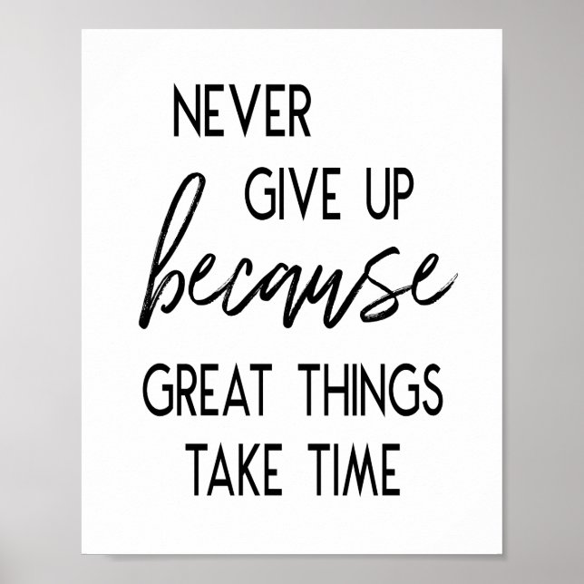 Never Give Up Inspiration Poster (Front)