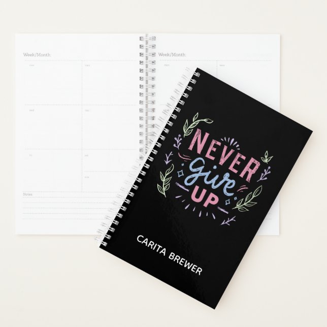 Never Give Up Inspirational Planner (Display)