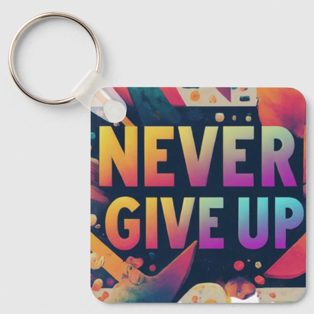 Never Give Up Keychain (Front)
