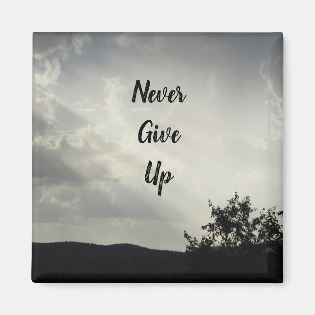 Never Give Up Light Through Clouds Photo Sunlight Magnet (Front)