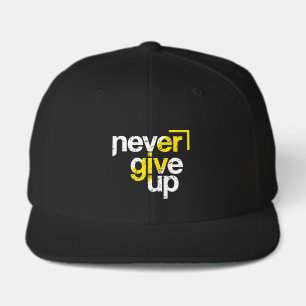 Never Give Up Motivational Distressed Typography Visor