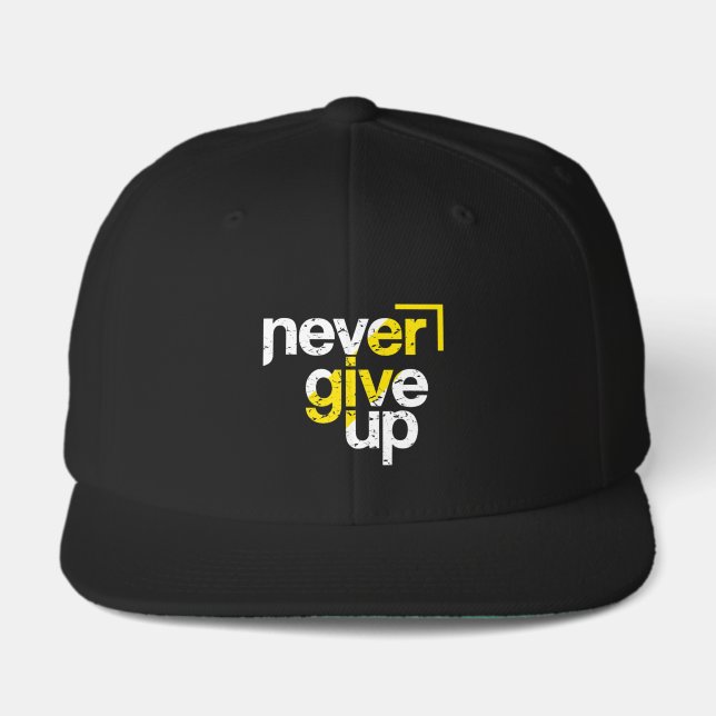 Never Give Up Motivational Distressed Typography Visor (Front)