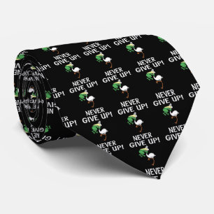 Never Give Up Motivational Pelican and Frog Neck Tie