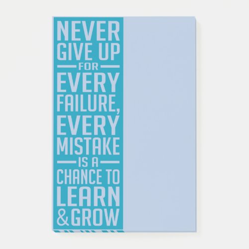 Never Give Up motivational post_it notes