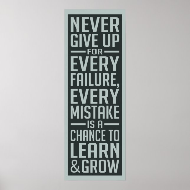 NEVER GIVE UP motivational poster (Front)