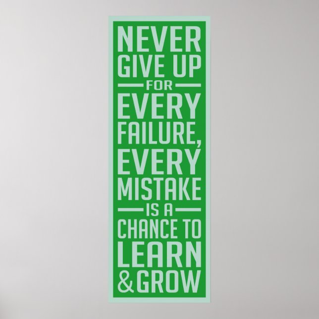 Never Give Up motivational poster (Front)