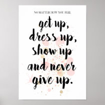 Never Give Up Motivational  Poster