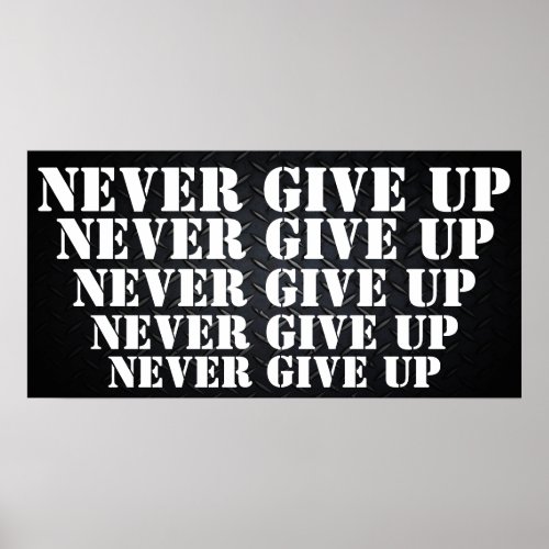 Never Give Up Motivational Poster
