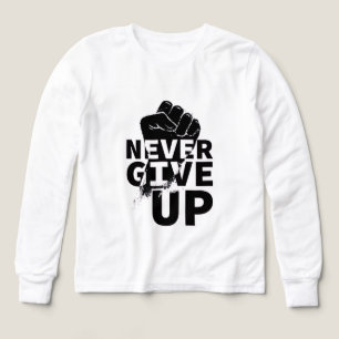 Never Give Up – Motivational Quote Design Tri-Blend Shirts