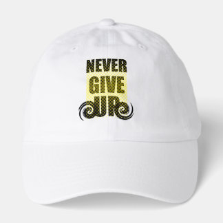 Never Give Up Motivational Typography Baseball Cap