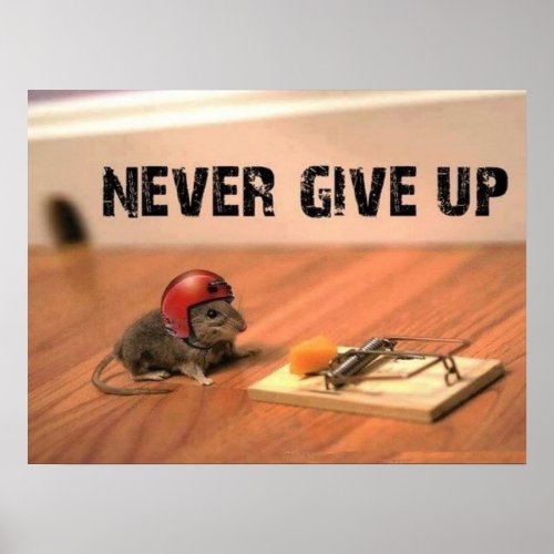 Never Give Up Mouse Poster