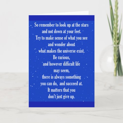 NEVER GIVE UP ON YOURSELF MOTIVATIONAL QUOTES SAYI CARD