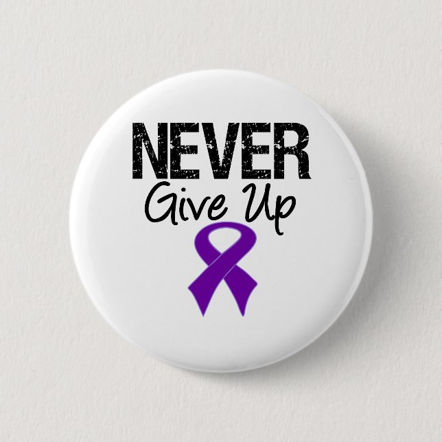 Never Give Up (Pancreatic Cancer) Pinback Button (Front)