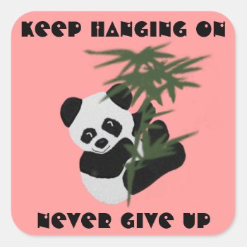 Never Give Up Panda Stickers by Coconutzoo at Zazzle