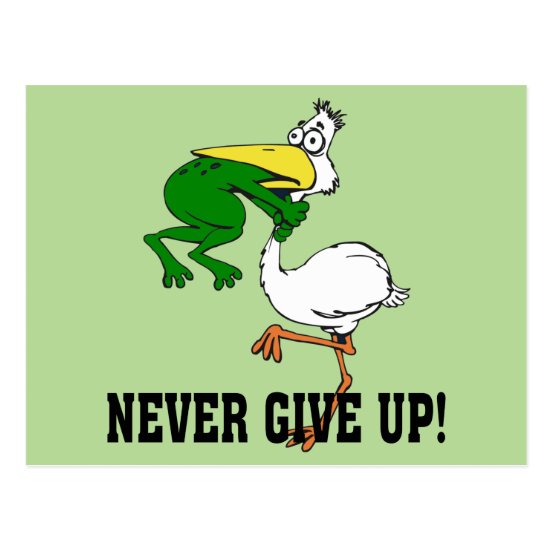 Never Give Up Frog Cards | Zazzle