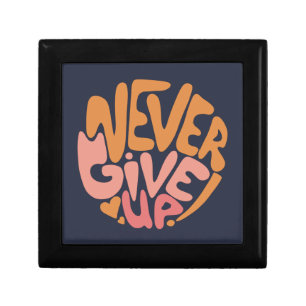 Never Give Up - Pink and Orange Dark Motivational Gift Box