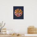 Never Give Up - Pink and Orange Dark Motivational Poster | Zazzle