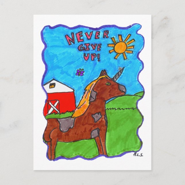 Never Give Up Postcard (Front)