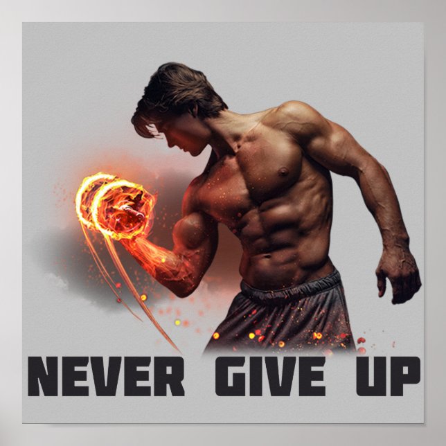 Never give up poster (Front)