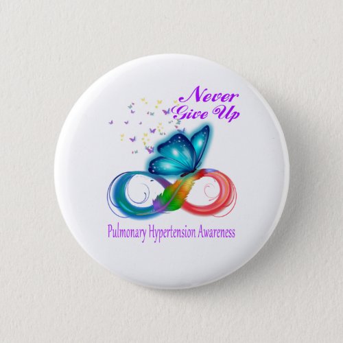 Never Give Up Pulmonary Hypertension Awareness Button