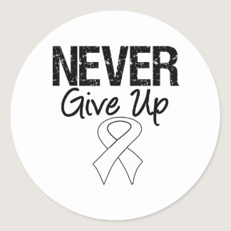 Never Give Up Ribbon (Lung Cancer) Classic Round Sticker