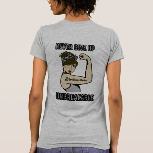 NEVER GIVE UP short hairRare Disease T_Shirt