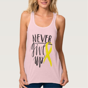 NEVER GIVE UP Slim Fit Racerback Tank Top