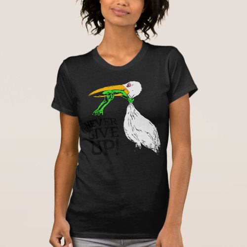 Never give up stork and frog premium T_Shirt