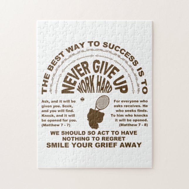 Never Give up (tennis)  Jigsaw Puzzle (Vertical)