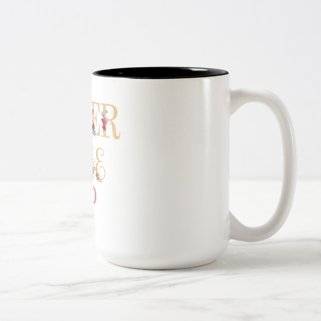Never give up  Two-Tone coffee mug (Right)